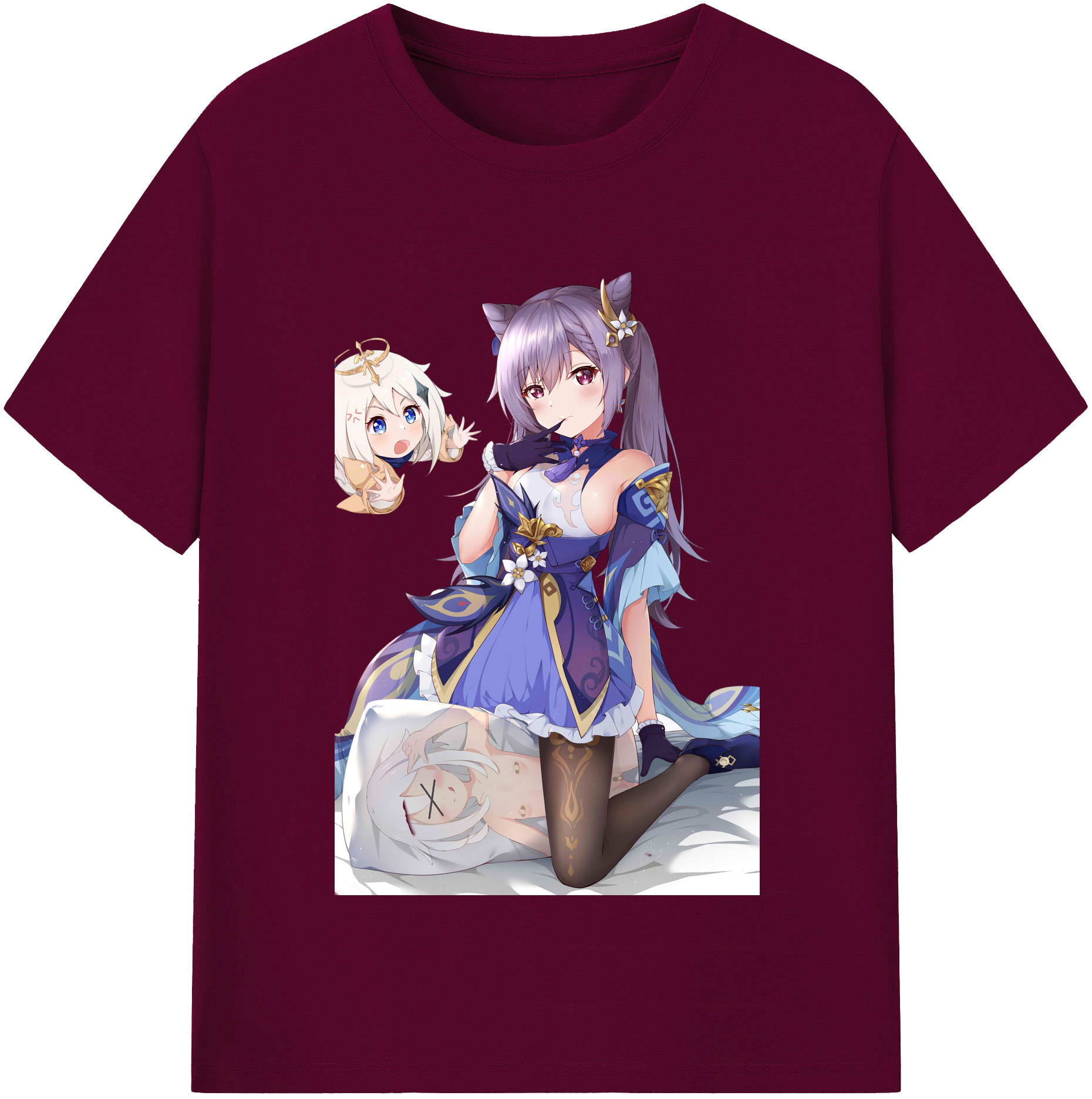 げんし神 刻晴 こくせい genshin Kokusei レディースカジュアルプリントTシャツ（綿100％）